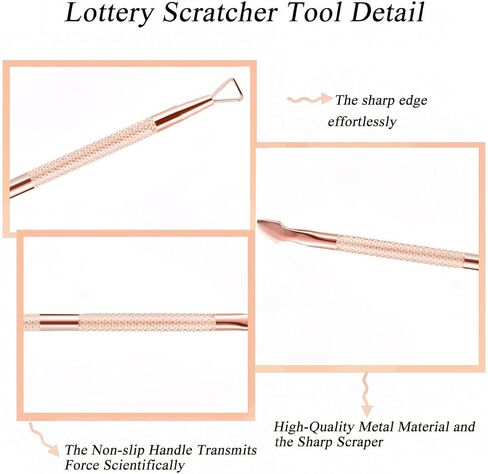 Rose Gold Double-End Metal Lottery Scratcher, Lotto Scratcher Label Scraper for Lottery Ticket, Scratch Off The Hard to Remove Pin Numbers on Present Cards and As a Secret Present, 2 PCS in Saudi Arabia