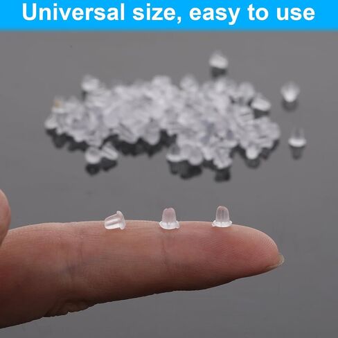 500 PCS Clear Rubber Earring Backs, Replacements Earring Backs for Studs Soft Clear Ear Safety Back Pads Backstops Earring Backings Clear Earring Backs for Women Fish Hook Earring Studs Hoops in Saudi Arabia