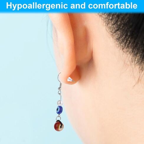 500 PCS Clear Rubber Earring Backs, Replacements Earring Backs for Studs Soft Clear Ear Safety Back Pads Backstops Earring Backings Clear Earring Backs for Women Fish Hook Earring Studs Hoops in Saudi Arabia