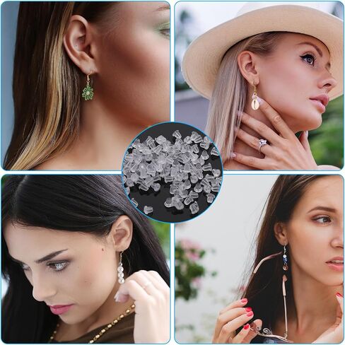 500 PCS Clear Rubber Earring Backs, Replacements Earring Backs for Studs Soft Clear Ear Safety Back Pads Backstops Earring Backings Clear Earring Backs for Women Fish Hook Earring Studs Hoops in Saudi Arabia