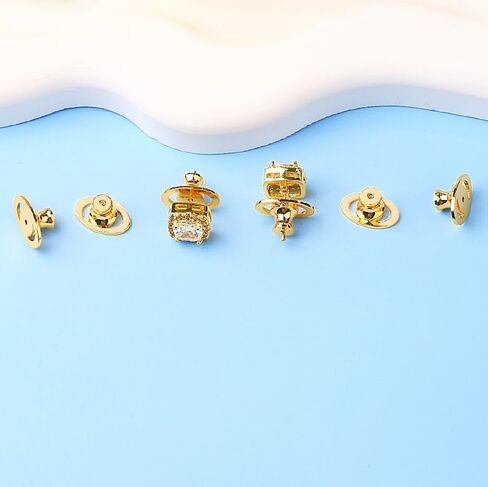 Locking Earring Backs for Studs, Hypoallergenic 18K Gold Bullet Earring Backs Replacements for Studs/Droopy Ears, Secure Locking Backing for Sensitive Ears(8PCS) in Saudi Arabia
