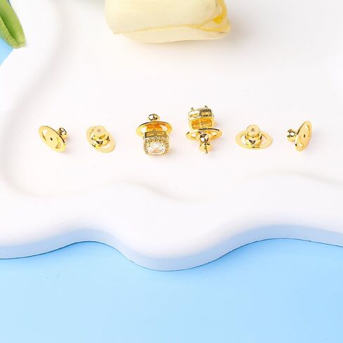 Locking Earring Backs for Studs, Hypoallergenic 18K Gold Bullet Earring Backs Replacements for Studs/Droopy Ears, Secure Locking Backing for Sensitive Ears(8PCS) in Saudi Arabia
