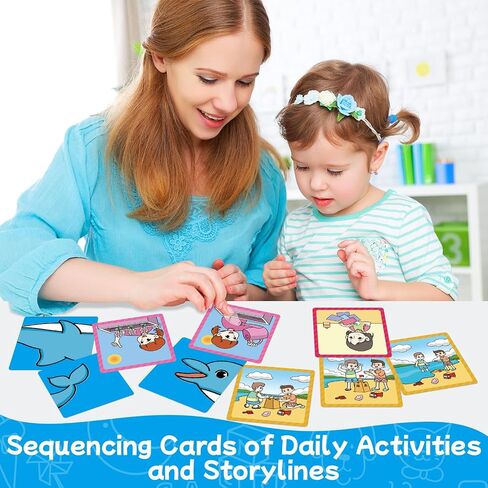 Sequencing Cards,Sequence Board Game for Kids,Story Storytelling,Speech Therapy Toys Materials for Autism,Social Skills,Sentence Building,Educational Classroom Preschool Learning Activities in Saudi Arabia
