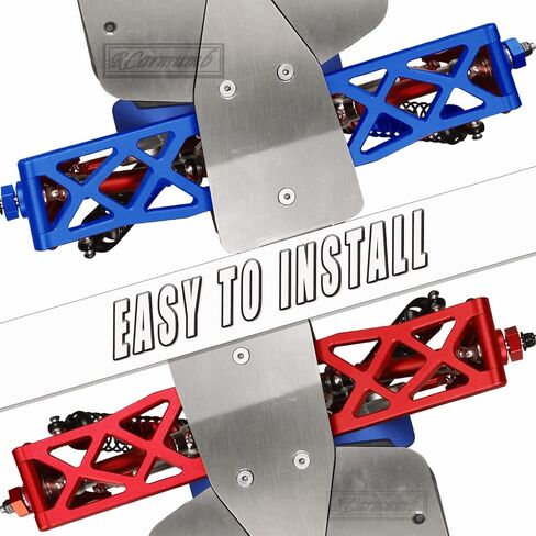 Upgrades Part for 1/10 ARRMA Vorteks 4x4 3S Blx,Granite/Senton 4x4 3S Blx & Mega 550,Alloy Front Rear Shocks & Suspension Arms & Steering Blocks Caster Blocks C-Hubs Stub,Red in Saudi Arabia