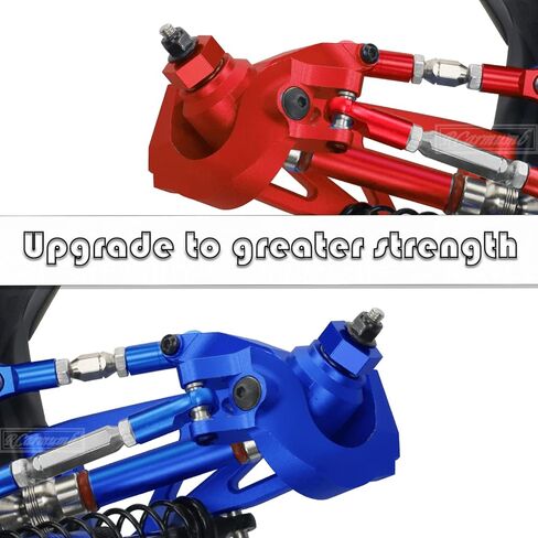 Upgrades Part for 1/10 ARRMA Vorteks 4x4 3S Blx,Granite/Senton 4x4 3S Blx & Mega 550,Alloy Front Rear Shocks & Suspension Arms & Steering Blocks Caster Blocks C-Hubs Stub,Red in Saudi Arabia