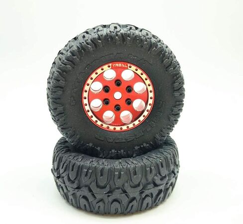 عجلات Treal SCX24 1.0 عجلات Beadlock (مجموعة 4P) للمحور SCX24 Betty Bronco Gladiator Deadbolt C10 (أحمر) in Saudi Arabia