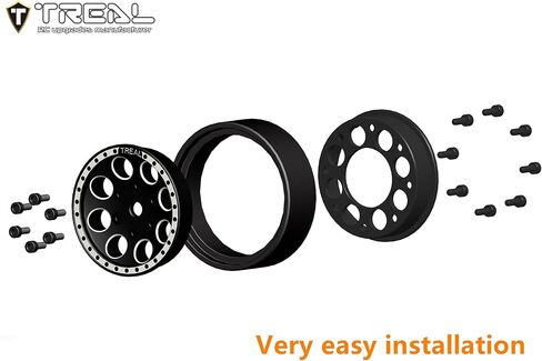 عجلات Treal SCX24 1.0 عجلات Beadlock (مجموعة 4P) للمحور SCX24 Betty Bronco Gladiator Deadbolt C10 (أحمر) in Saudi Arabia