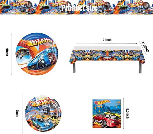 41 pieces Racing Car Birthday Party decorations, Car Party supplies Tableware includes 20 plates, 20 napkins and 1 tablecloth, perfect for boys and girls car themed party decorations in Saudi Arabia