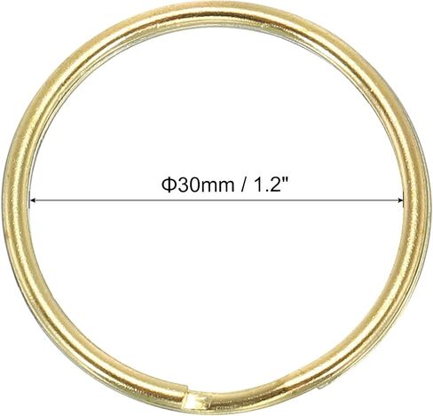 PATIKIL Flat Split Ring Diameter Pure Brass Flat Split Key Chain Rings for DIY Home Office Car Keys in Saudi Arabia