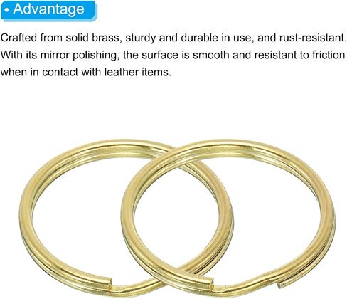 PATIKIL Flat Split Ring Diameter Pure Brass Flat Split Key Chain Rings for DIY Home Office Car Keys in Saudi Arabia