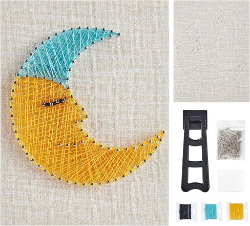 WEBEEDY String Art Adult Teens Beginner DIY Moon Crafts Kit for Home Wall Decorations Tabletop Decor Creative Gifts with All Necessary Accessories and Frame in Saudi Arabia