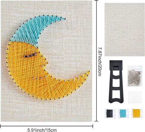 WEBEEDY String Art Adult Teens Beginner DIY Moon Crafts Kit for Home Wall Decorations Tabletop Decor Creative Gifts with All Necessary Accessories and Frame in Saudi Arabia