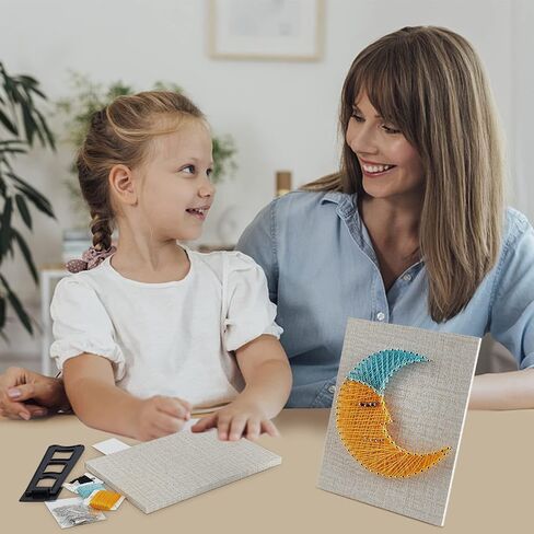 WEBEEDY String Art Adult Teens Beginner DIY Moon Crafts Kit for Home Wall Decorations Tabletop Decor Creative Gifts with All Necessary Accessories and Frame in Saudi Arabia
