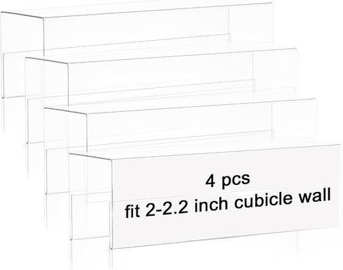 Cubicle Name Plate Holders Cubicle Name Plate Sign Holder Name Plate Bracket Double Sided Nameplates for Walls 2X8 PET Material Changeable Cubicle Name Plate Holder for School Office (4) in Saudi Arabia