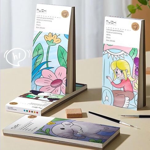 2-Pack 100 Pages Mini Coloring Books Pocket Size for Kids Adult, 3x3 Inches Coloring Books for Classroom Activity Travel Creating Small Gifts Goodie Bags Stuffers Birthday Party Favors (Blue+Yellow) in Saudi Arabia