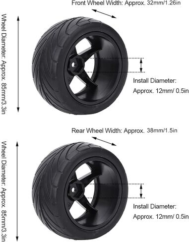 RC 1:10 Tyre Tires 85mm Universal RC Car Tire Truck Tires Modification Part Replacement(Black) Car Model Accessory Model Car Accessories 85Mm Rc Tires in Saudi Arabia