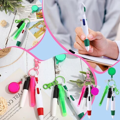 مجموعة أقلام ممرضة صغيرة مكونة من 10 قطع من Whaline، أقلام ممرضة لشارة الممرضات، أقلام تحديد دائمة، قلم مكوك قابل للسحب، سلسلة مفاتيح للتمريض للممرضات، الطلاب، المعلمين، العاملين في المكاتب (وردي، أخضر) in Saudi Arabia