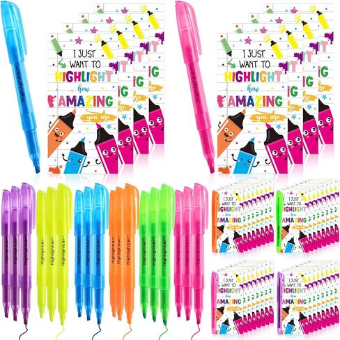 48 Sets Thank You Gift for Teacher School Staff Appreciation Gifts Bulk You Are Awesome Funny Highlighter Pun Cards and Highlighter Markers for Nurse Teacher Week in Kuwait