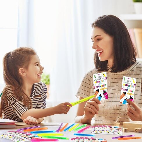 48 Sets Thank You Gift for Teacher School Staff Appreciation Gifts Bulk You Are Awesome Funny Highlighter Pun Cards and Highlighter Markers for Nurse Teacher Week in Kuwait
