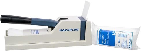 Sammons Preston Powerhouse Pill Crusher, Tablet Grinder Crushes Pills Into Fine Powder, Pouches Catch Ground Pills, Handle and Pouches are Easily Used in Saudi Arabia