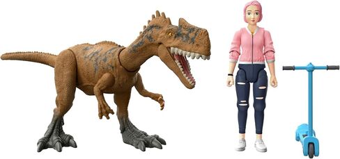 مجموعة ألعاب Mattel Jurassic World Camp Cretaceous Brooklynn & Monolophosaurus Human & Dino مع شخصيتين متحركتين وسكوتر، لعبة هدية وقابلة للتجميع in Saudi Arabia