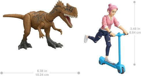 مجموعة ألعاب Mattel Jurassic World Camp Cretaceous Brooklynn & Monolophosaurus Human & Dino مع شخصيتين متحركتين وسكوتر، لعبة هدية وقابلة للتجميع in Saudi Arabia