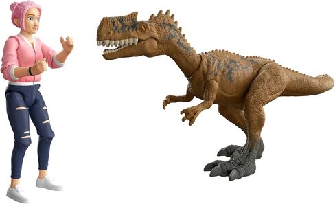مجموعة ألعاب Mattel Jurassic World Camp Cretaceous Brooklynn & Monolophosaurus Human & Dino مع شخصيتين متحركتين وسكوتر، لعبة هدية وقابلة للتجميع in Saudi Arabia