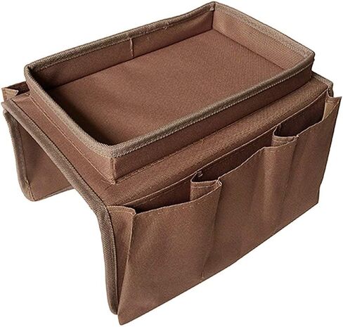 IPENNY Couch Sofa Armrest Organiser with Cup Holder Tray Chair TV Remote Holder Bedside Storage Pocket Bag for Cellphone Tablet Notepad Book Magazines DVD Eyewears Drinker Snacks Holder Pouch in Kuwait