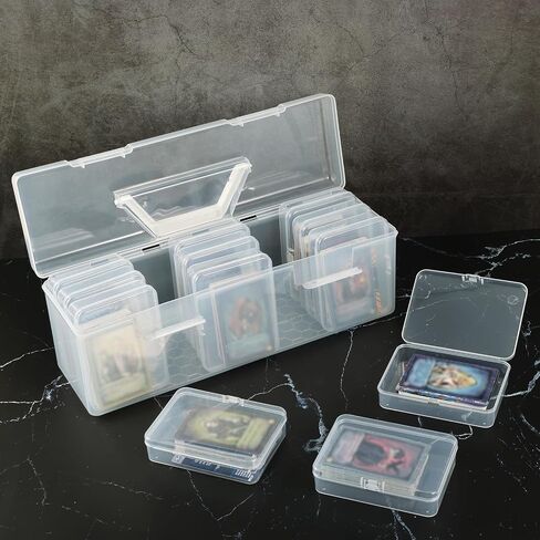 Rainmae Trading Card Storage Box, Plastic Card Box Set of 13, Photo Storage Box, Postcards Storage Hold 800+ Loose Cards, Portable Sports Card Storage Boxes Fit for Standard Card in Saudi Arabia
