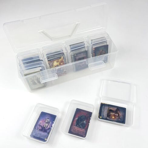 Rainmae Trading Card Storage Box, Plastic Card Box Set of 13, Photo Storage Box, Postcards Storage Hold 800+ Loose Cards, Portable Sports Card Storage Boxes Fit for Standard Card in Saudi Arabia