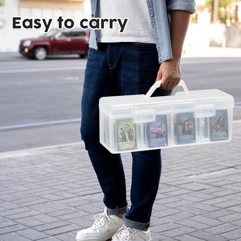 Rainmae Trading Card Storage Box, Plastic Card Box Set of 13, Photo Storage Box, Postcards Storage Hold 800+ Loose Cards, Portable Sports Card Storage Boxes Fit for Standard Card in Saudi Arabia