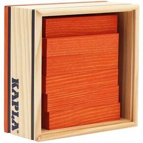 KAPLA 40 Squares Orange - Wooden Construction Set - 40 Orange Colored Building Planks - for Ages 3+