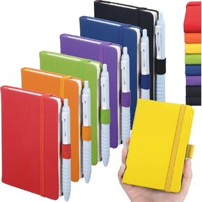 Epakh 7 Pack Pocket Notebook Journal Small Mini Notebooks Notepads 3.5 x 5.5 Inches Hardcover Small Pocket Notebook with Inner Pocket and Pen Holder Mini Ruled Lined Journal for Office School
