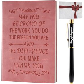 Thank You Gifts Leather Writing Journal Notebook with Pen Set May You be Proud of the work You Do Inspirational Gifts Appreciation Gifts for Women Men Employee Boss Volunteer Nurse Teacher Coworkers