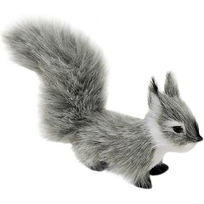 BWESOO Grey Mini Simulation Plush Squirrel 30 cm Mini Squirrel Stuffed Animals Plush Rabbit Soft for Gift Home Decor Place Table Decorations Ornament Room Decorations
