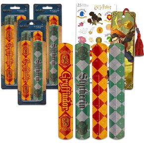Harry Potter Slap Bracelet Party Favors Set - Bundle with 12 Harry Potter Slap Bracelets for Kids Plus Stickers, More | Harry Potter Birthday Party Supplies