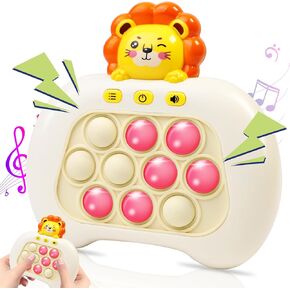 Quick Push Pop Game - Electric 4 Mode Light up Handheld Games Fast Push Sensory Bubble Toys with Music, Party Birthday Toys for Kids Teens Age 4 5 6 8 9 10 12+ Year Boy Girls (Pink Cat)