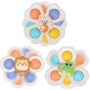 Baby Spinners with Suction Cups, Fidget Toy with Animatronic 3D Design for Kids and Toddlers (Forest)