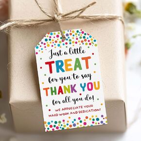 Treat for You to Say Thank You for All You Do Gift Tag We Appreciate You Christmas Gift Tags with String Employee Appreciation Company Staff Christmas Holiday Favor Tags Pack of 20 (Appreciate C)