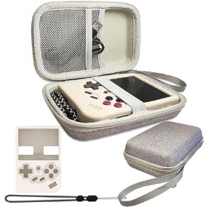 XEGIMOR Hard Carrying Case and Silicone Cover for Anbernic RG35XX Retro Handheld Game Console, Protective Storage Holder for RG35XX Handheld Game Console Accessories (Case only) (Back Case)