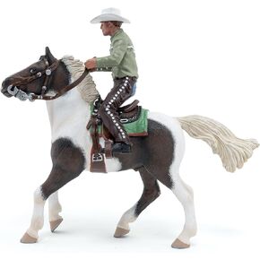 Papo - Hand-Painted - Figurine - Cowboy and his Horse - 51573 - Horses - Animals - Collectible - for Children - Suitable for Boys and Girls- from 3 Years Old