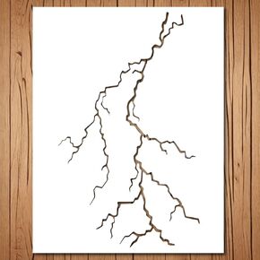 Lightning Bolt Stencil | Reusable Nature Street Art Inspirational Graffiti for Painting on Wood, Glass, Wall, Rock, Fabric, Walls, Canvas, Glassware | Lightening Bolt Stencil (5"x 6" (2))