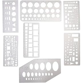 SE 8-Piece Geometric Drawing Template Stencil Set for Crafts, Scrapbooking, and Jewelry Design - JT-ST8