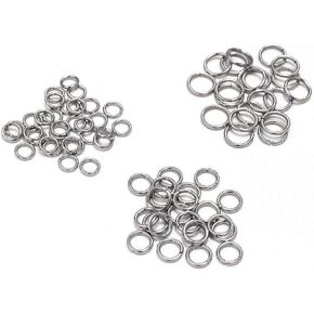 100 Pcs Silver 15mm Stainless Steel Open Jump Rings Split Rings Connector for Jewelry Making Findings Supplies Accessories
