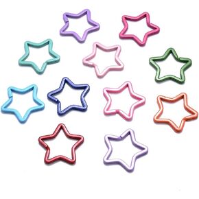 25PCS Star Shape Key Rings, Crafts DIY Keychain Metal Key Rings for Home Car Office Organization, Arts Crafts Projects (Star)