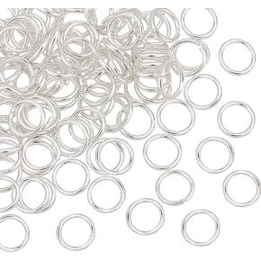 PH PandaHall 100pcs 925 Sterling Silver Plated Open Jump Rings 6mm(0.23 inch) O Ring Connector Jewelry Making Circle Clasp Connecting Rings Mini Ring Connectors for Jewelry Craft Making