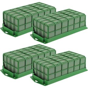HongWay 4 Pieces Floral Foam Cage Flower Holder with Floral Foam for Fresh Flower Arrangement and Wedding Holiday Decorations