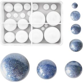 20-تجويف المجال قوالب لقوالب السيليكون المستديرة الراتنج لقالب حبة الراتنج الراتنج ، قالب الراتنج الكرة المستديرة لصنع المجوهرات in Kuwait