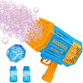 Bubble Gun, Bazooka Bubble Machine Gun, Bubble Blaster Gun with Bubble Solution, 69 Holes Bubble Bazooka Gun Outdoor Summer Toy Gifts Party Favors for Kids Purple Bubble Maker Blowers