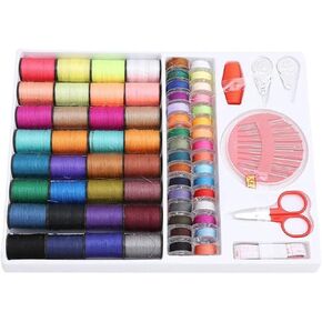 LUPOGRIGIO Sewing Kit with 100 Basic Sewing Accessories, 64 Spools of Thread Mini Sewing kit for Sewing Machines, Beginners,Traveller, Emergency, Family to Mend and Repair